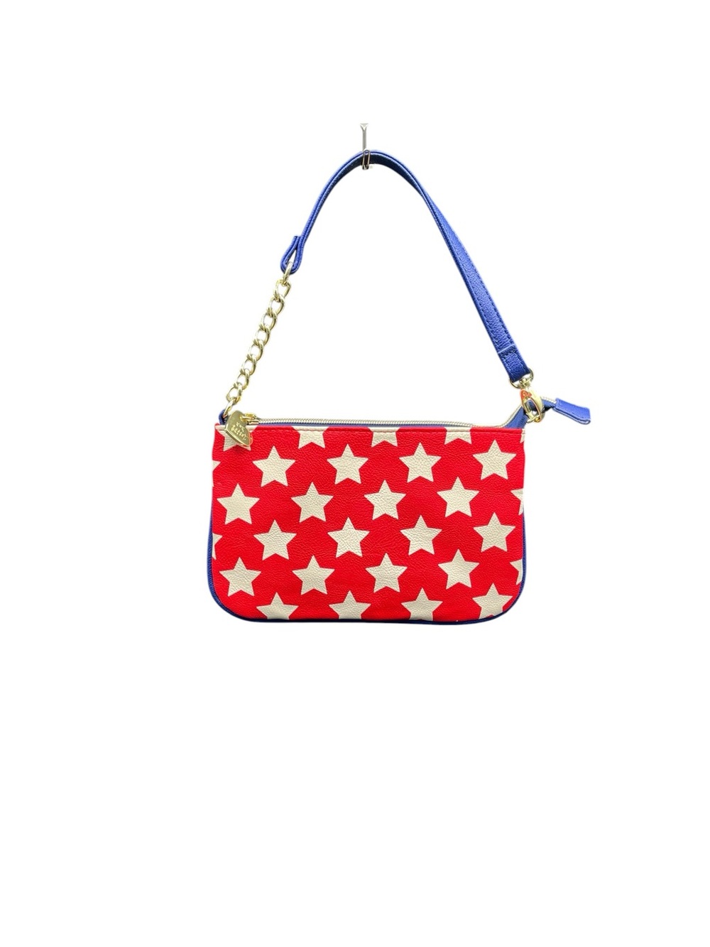 Betsey Johnson All That Jazz Star Patterned Wristlet with Blue Strap